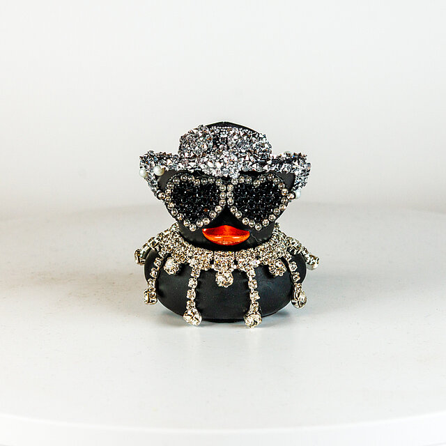Diva, Cowboyhut, Strass, Diamanten, Collier, Glitzer, Sonnenbrille, Herzen, Bling Bling, Perlen - schwarz