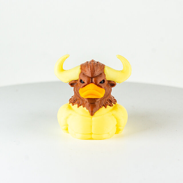 Büffel, Stier, Ochse, braunes Fell, Hörner, 3D-Drucker