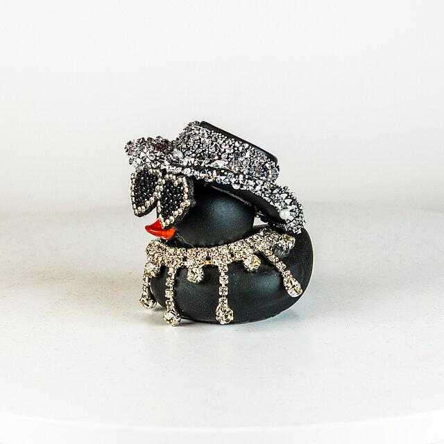 Diva, Cowboyhut, Strass, Diamanten, Collier, Glitzer, Sonnenbrille, Herzen, Bling Bling, Perlen - schwarz