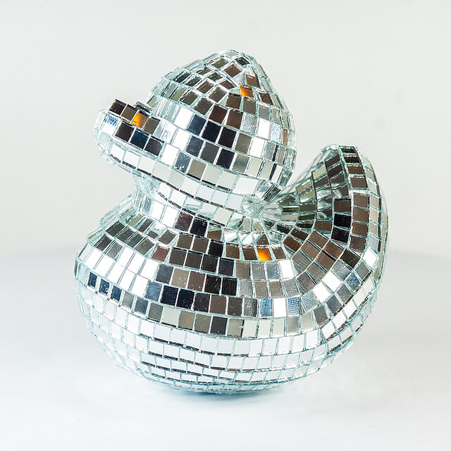 Disko Kugel Ente silber (Spiegel)