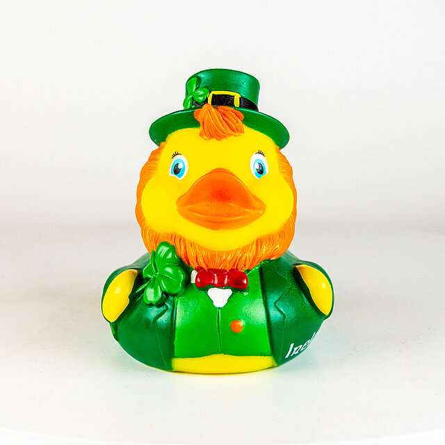 Irland - grüner Anzug mit St. Patrick Hut, dunkelgrüner Fliege, Kleeblatt, heller Vollbart, Ireland - Shamrock Gift Company