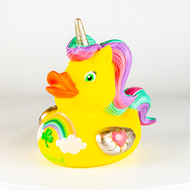 Irland - Einhorn, silberne Flügel und silbernes Horn, Kleeblatt und Regenbogen, Ireland - Shamrock Gift Company