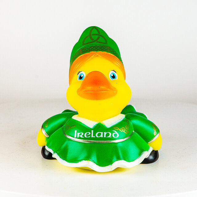 Irland - Tänzerin (Step Dance) in grünem Kleid mit Ornamenten (Stickereien), geschnürte Schuhe, grüne Tiara, Riverdance, Ireland - Shamrock Gift Company